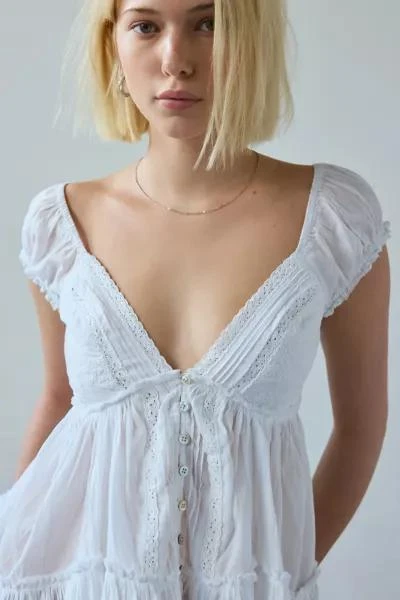 商品Kimchi Blue|Kimchi Blue Izzy Lace Trim Button-Front Babydoll Blouse,价格¥413,第3张图片详细描述
