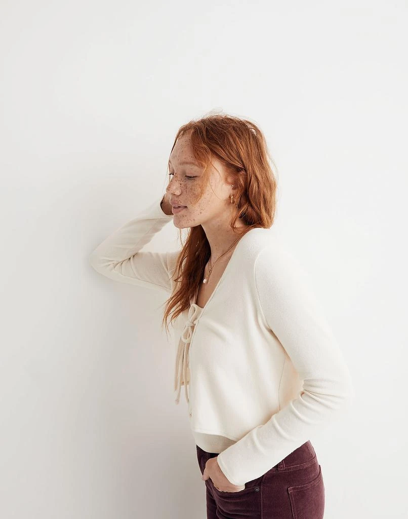 商品Madewell|Brushed Rib Tie-Front Cardigan,价格¥157,第2张图片详细描述