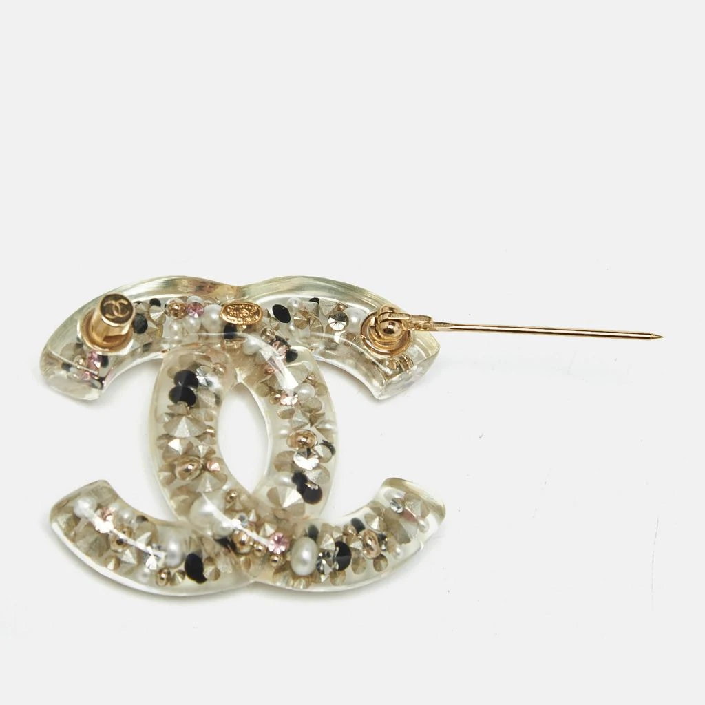 商品[二手商品] Chanel|Chanel CC Resin Faux Pearl Crystals Gold Tone Brooch,价格¥4294,第2张图片详细描述