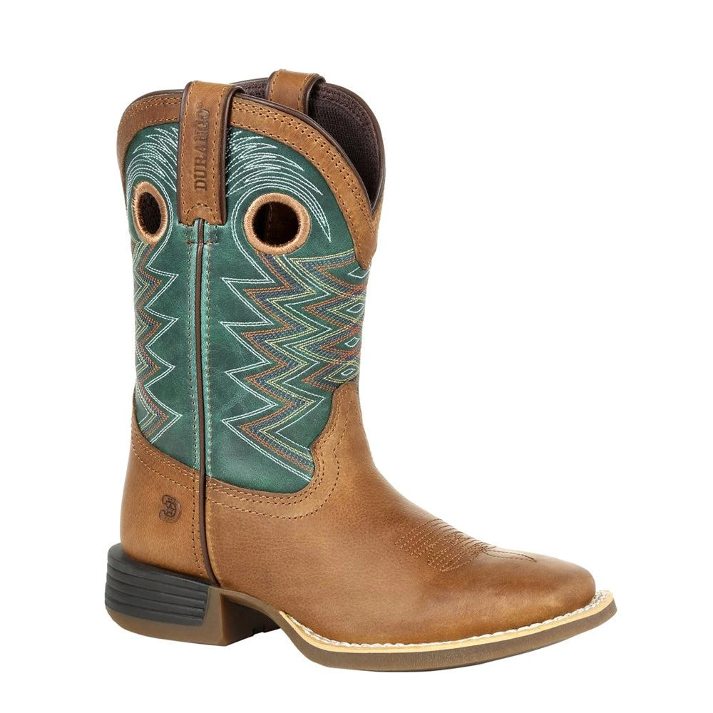 商品Durango|Lil' Rebel Pro Teal Square Toe Cowboy Boots (Big Kid),价格¥697,第2张图片详细描述