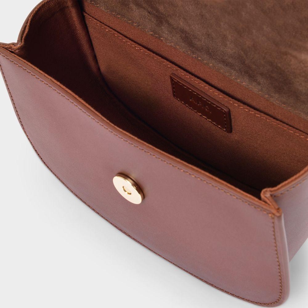 商品A.P.C.|Mini Geneve On Strap Bags in Brown Smooth Leather,价格¥3827,第6张图片详细描述