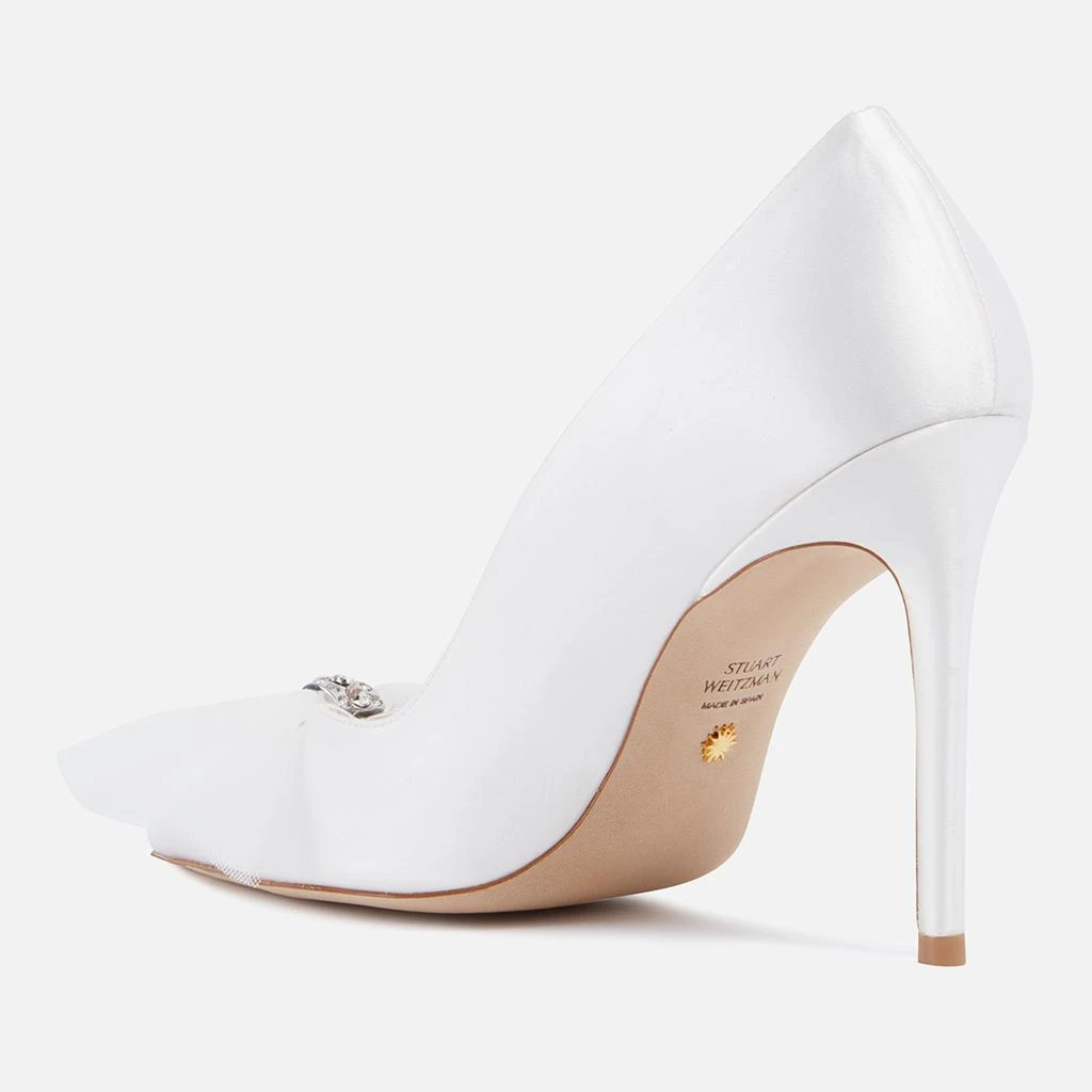 商品Stuart Weitzman|Stuart Weitzman Delia Bow and Crystal-Embellished Satin Heeled Pumps,价格¥999,第3张图片详细描述