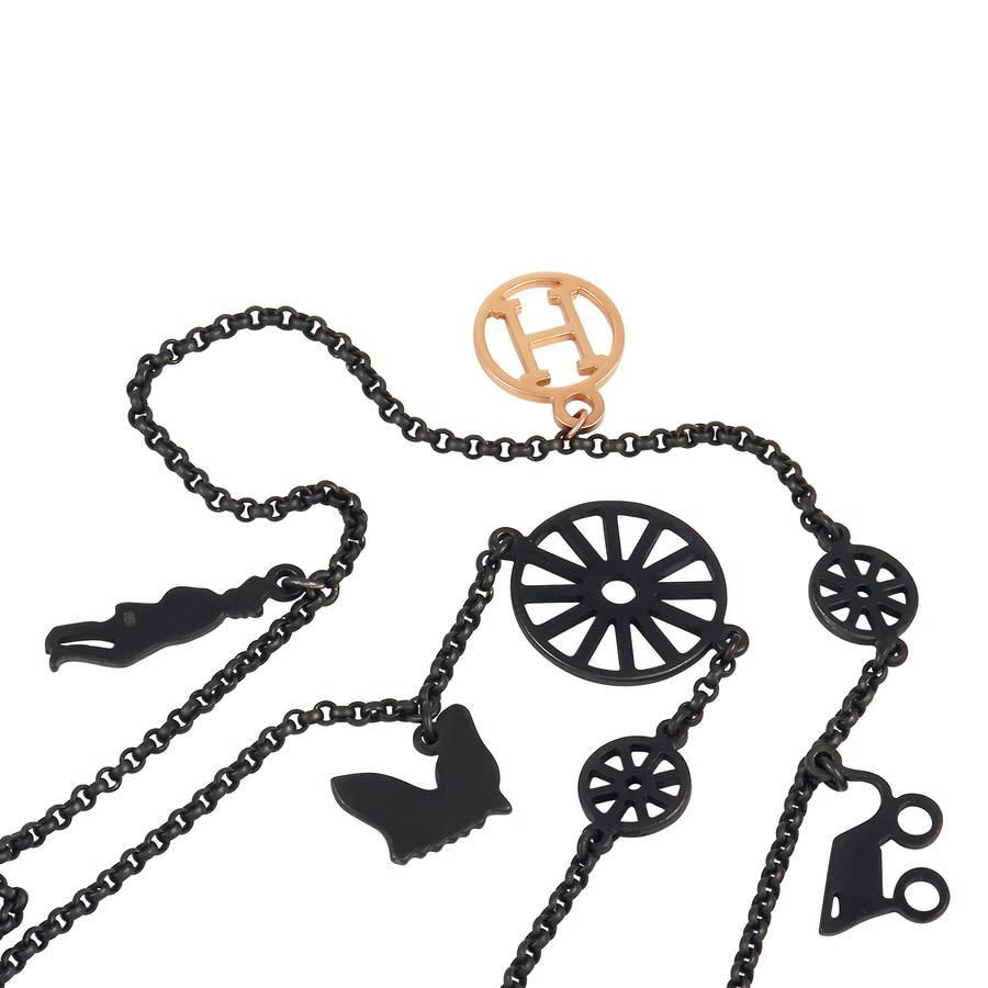 商品[二手商品] Hermes|Pre-Owned Herm xE8 s 18K Rose and Black Gold Toggle Charm Necklace,价格¥13834,第5张图片详细描述