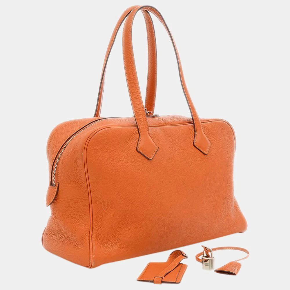 商品[二手商品] Hermes|Hermes Victoria Elan 38 Taurillon Clemence Orange K Engraved Handbag,价格¥23153,第2张图片详细描述