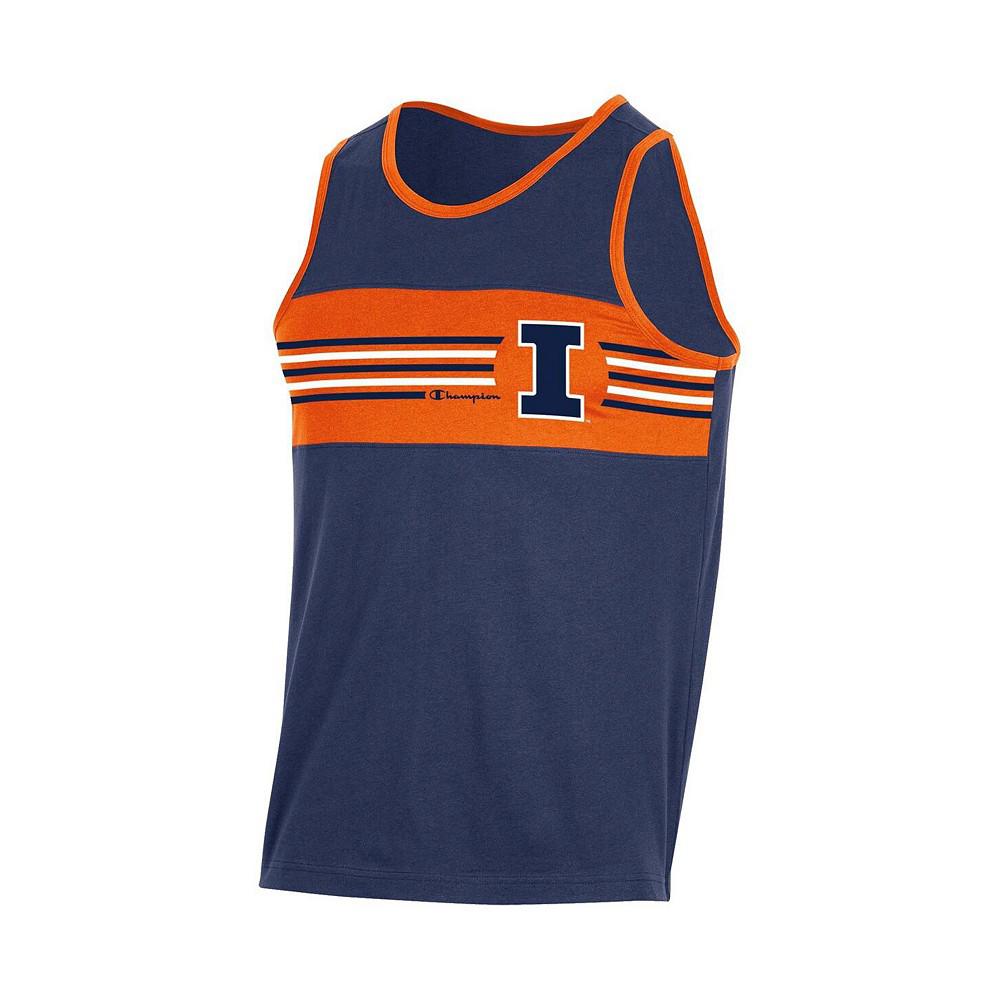 Men's Navy Illinois Fighting Illini Colorblock Tank Top商品第4张图片规格展示