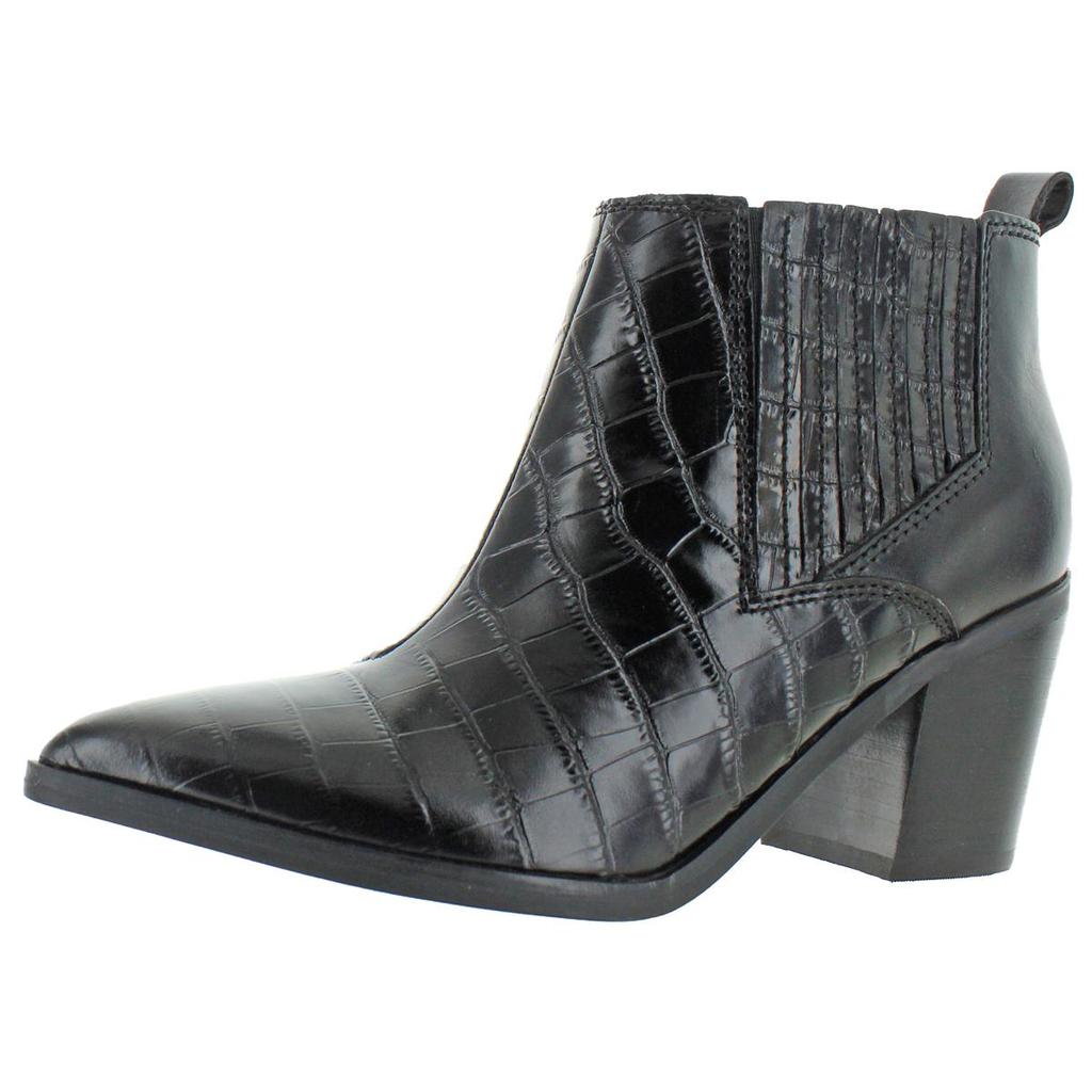 Marc Fisher Women's Rental 2 Faux Leather Stacked Heel Ankle Bootie商品第2张图片规格展示