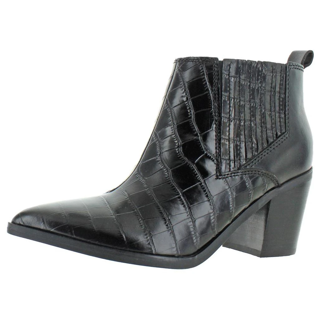 商品Marc Fisher|Marc Fisher Women's Rental 2 Faux Leather Stacked Heel Ankle Bootie,价格¥214,第2张图片详细描述