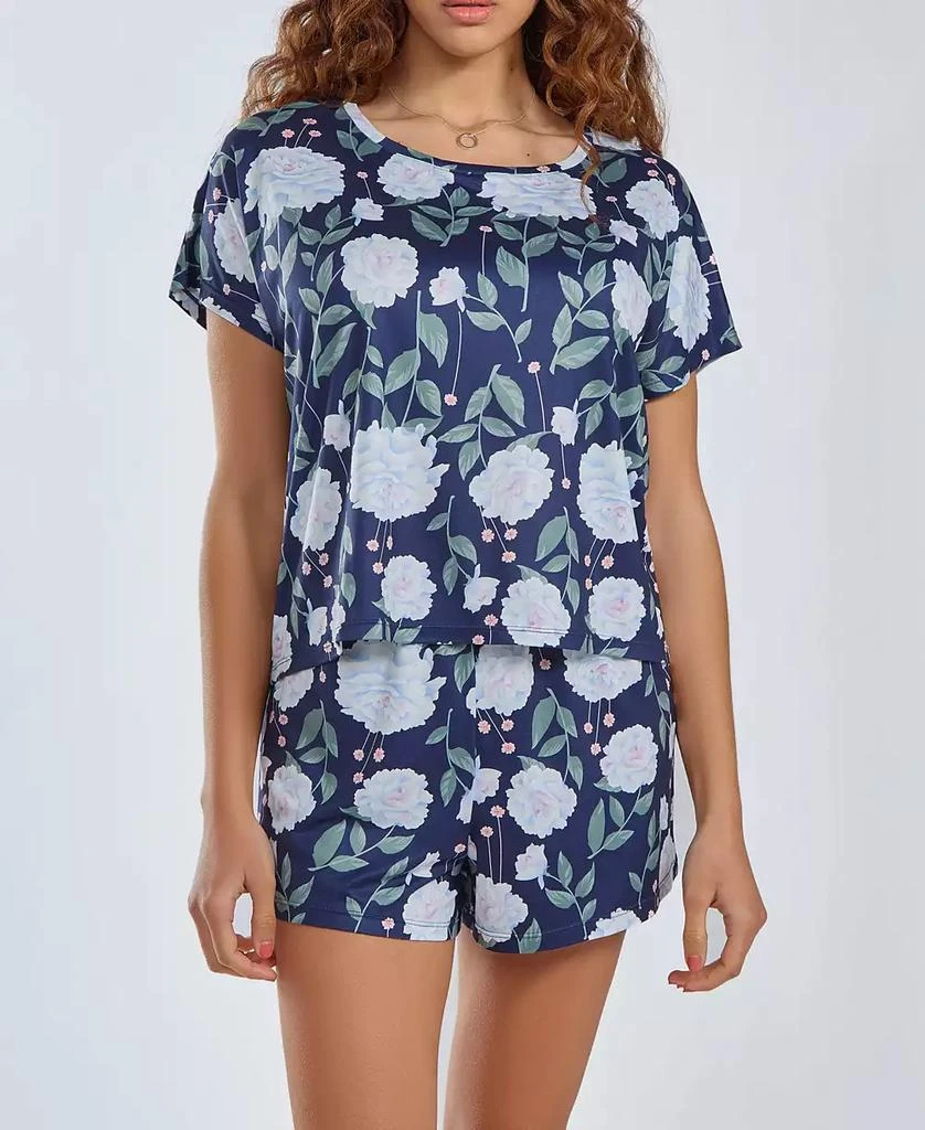 商品iCollection|Women's Ultra Soft 2 Piece Top and Shorts Pajama Set,价格¥361,第1张图片