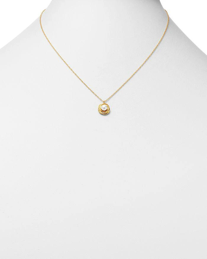 商品Bloomingdale's|Cultured Freshwater Pearl Knot Pendant Necklace in 14K Yellow Gold, 18" - Exclusive,价格¥6590,第2张图片详细描述