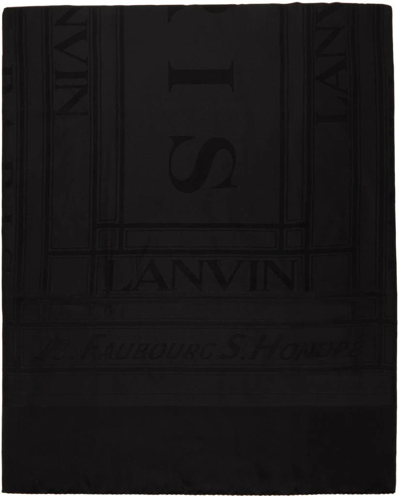 商品Lanvin|Black Logo Scarf,价格¥1520,第2张图片详细描述