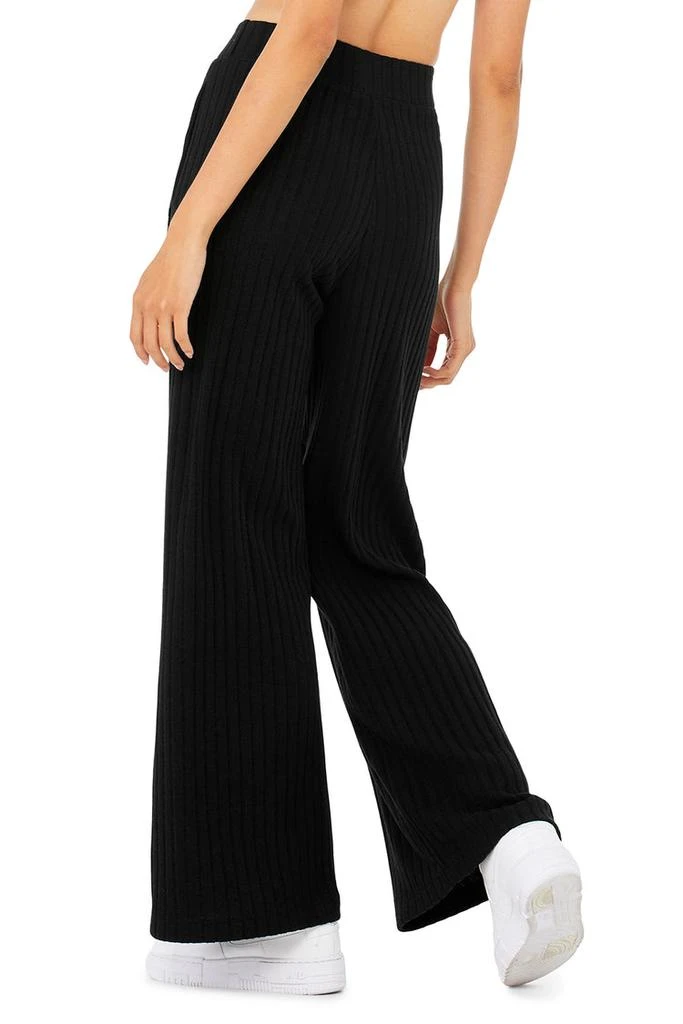 商品Alo|Ribbed Take Comfort Wide Leg Pant - Black,价格¥656,第2张图片详细描述