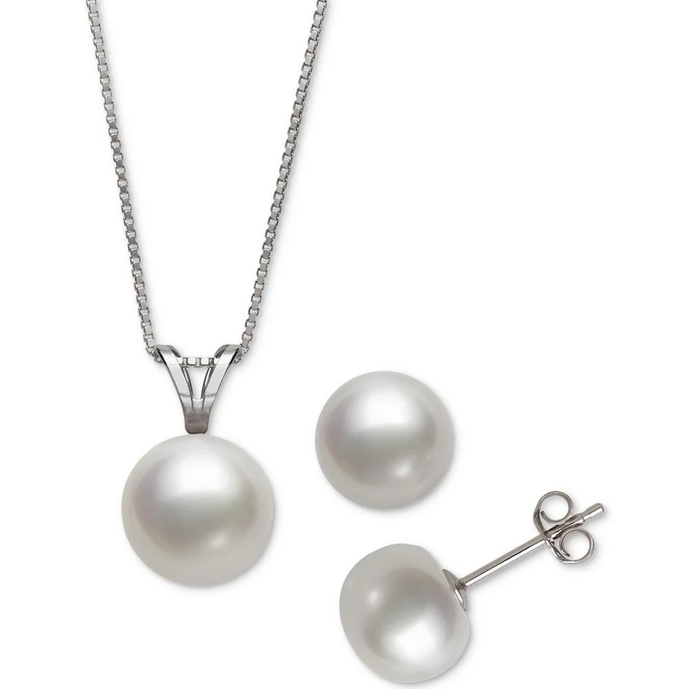 商品Belle de Mer|人工养育淡水珍珠项链 (9mm) & 耳钉 (8mm) 套装,价格¥320,第1张图片