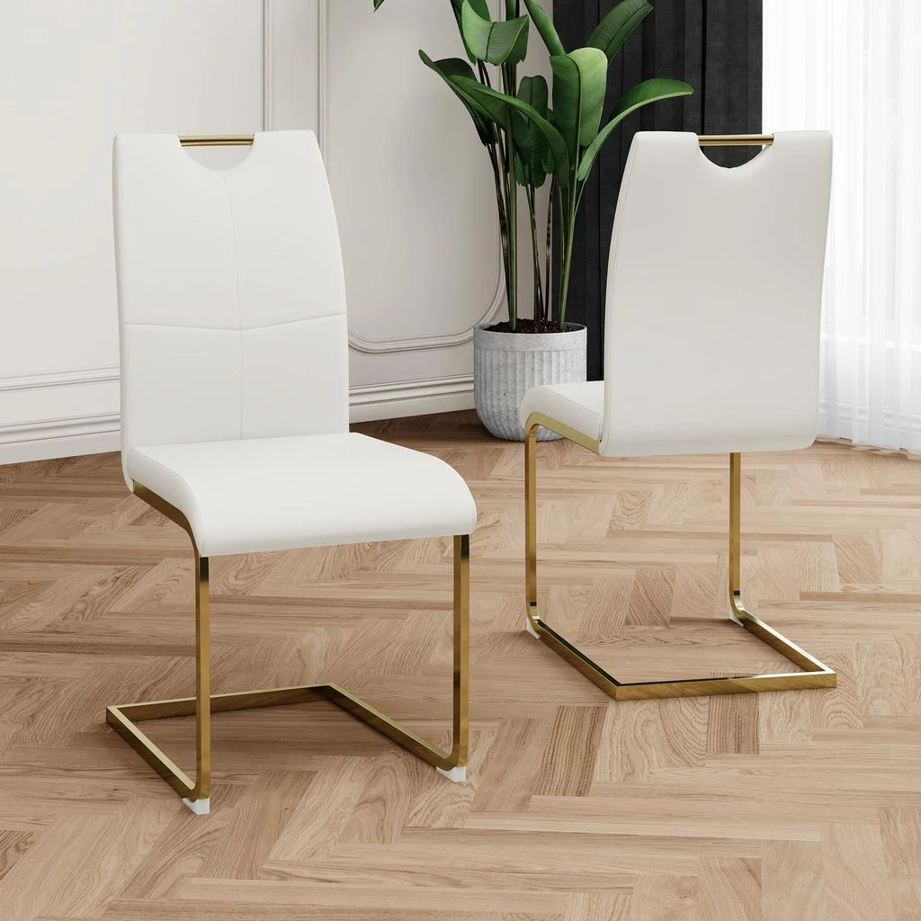 商品Streamdale Furniture|Streamdale Faux Leather Padded Dining Chairs Set,价格¥2430,第5张图片详细描述