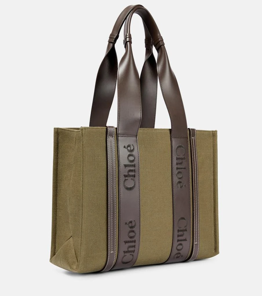 商品Chloé|Woody Medium linen tote bag,价格¥10485,第4张图片详细描述