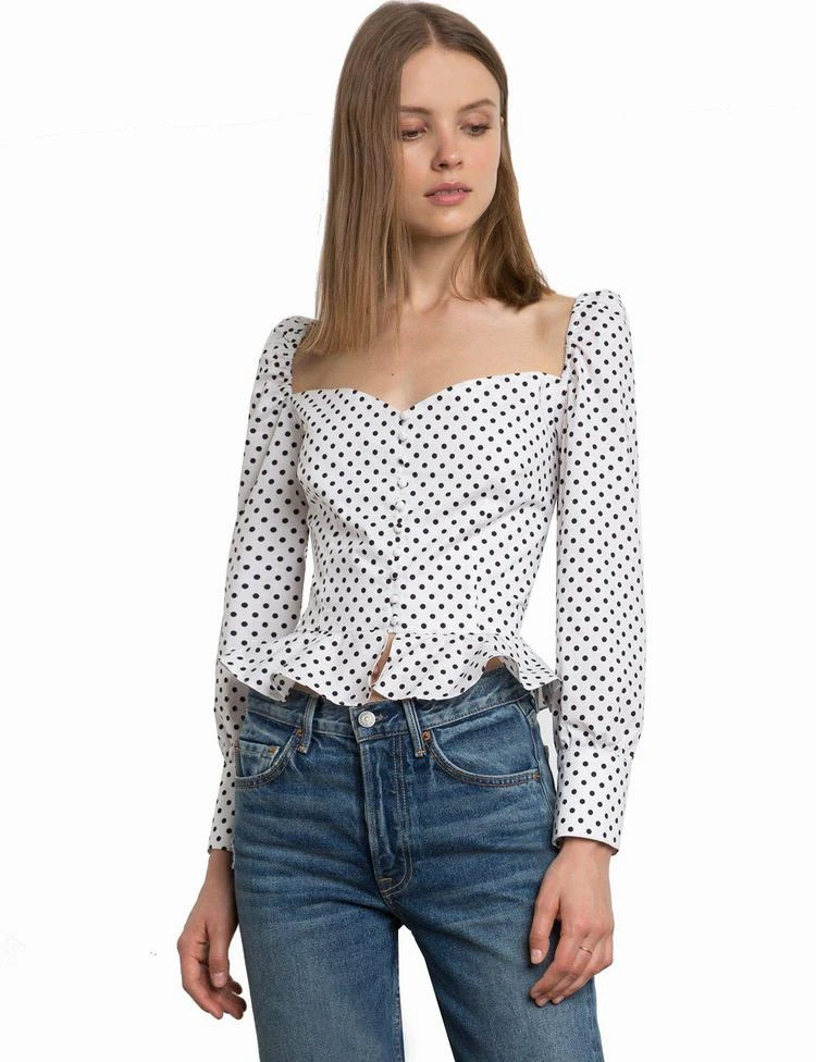 商品Pixie Market|Polka Dot Valentina Bustier Shirt,价格¥783,第1张图片