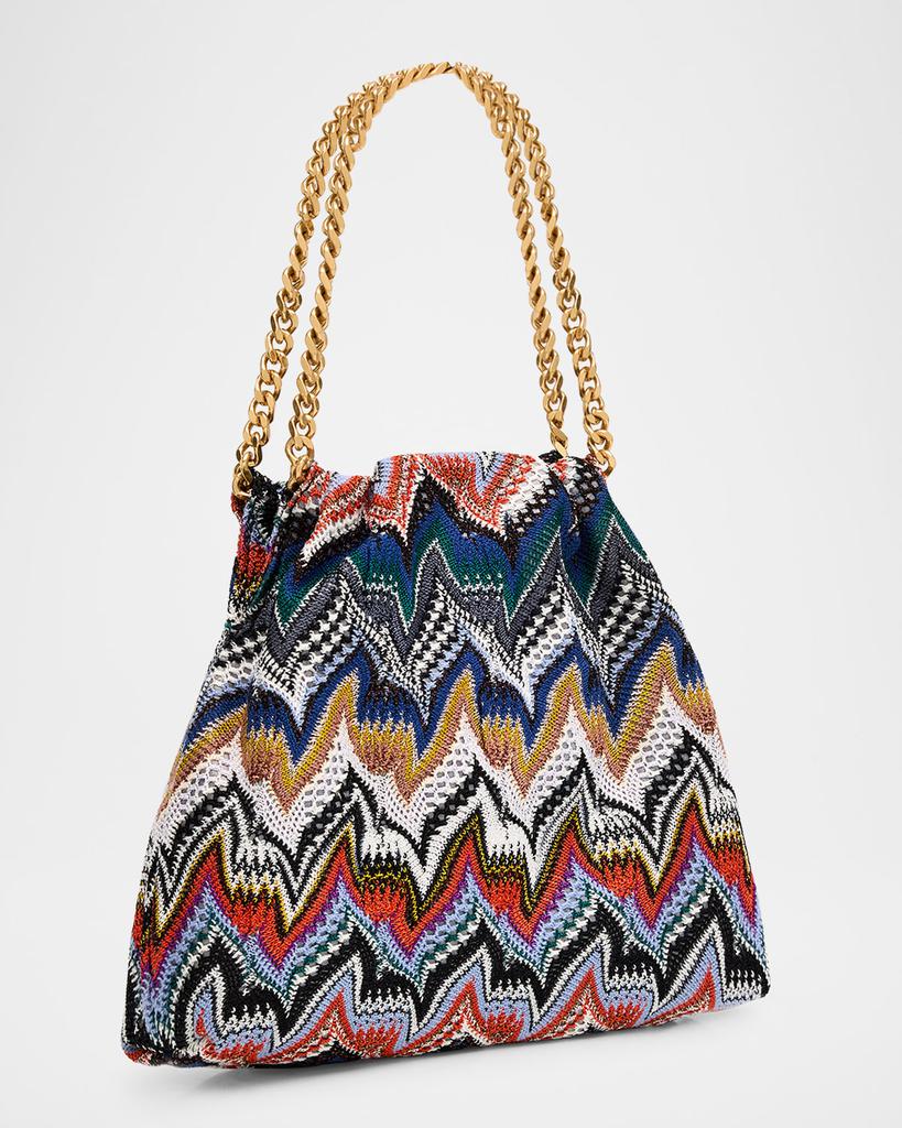 Missoni Zigzag Chevron Drawstring Backpack Bag Carryall Purse display picture 3