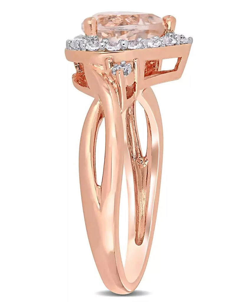 商品Macy's|Morganite (1-1/10 ct. t.w.) Lab-Grown White Sapphire (1/3 ct. t.w.) and Diamond Accent Heart Ring in 18k Rose Gold Over Silver,价格¥1570,第3张图片详细描述