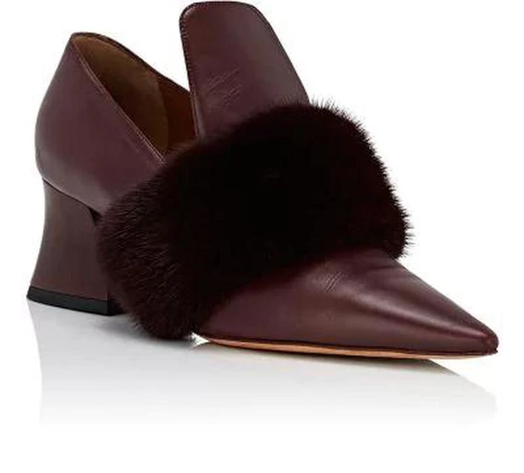 商品Givenchy|Patricia Leather & Fur Loafers,价格¥3711,第2张图片详细描述