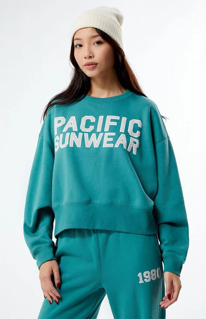 商品PacSun|Bold Pacific Sunwear Cropped Crew Neck Sweatshirt,价格¥216,第1张图片