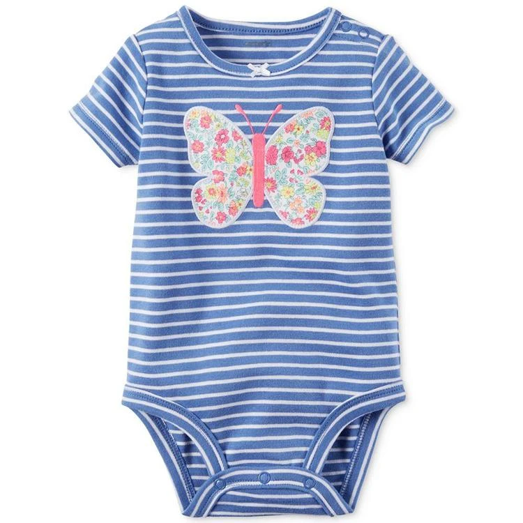 商品Carter's|Striped Butterfly Bodysuit, Baby Girls (0-24 months),价格¥28,第1张图片