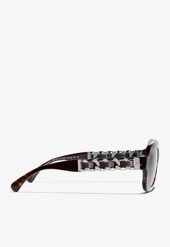商品Chanel|Rectangular Sunglasses with Chain Detail,价格¥3182,第3张图片详细描述
