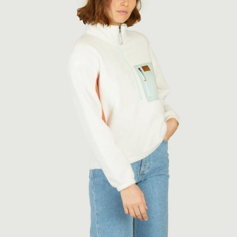 商品Patagonia|Fleece with trucker collar and contrasting details Birch white PATAGONIA,价格¥1077,第2张图片详细描述