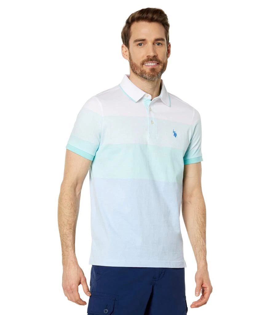 商品U.S. POLO ASSN.|Yarn-Dye Engineered Stripe Jersey Polo Shirt,价格¥211,第1张图片