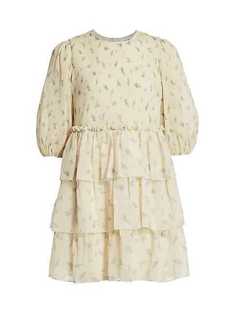 商品Ganni|Floral Pleated Georgette Babydoll Dress,价格¥529,第1张图片