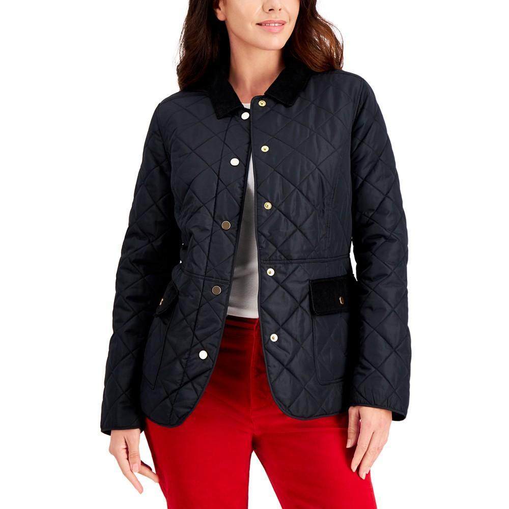 商品Charter Club|Quilted Corduroy-Trim Jacket, Created for Macy's,价格¥429,第1张图片