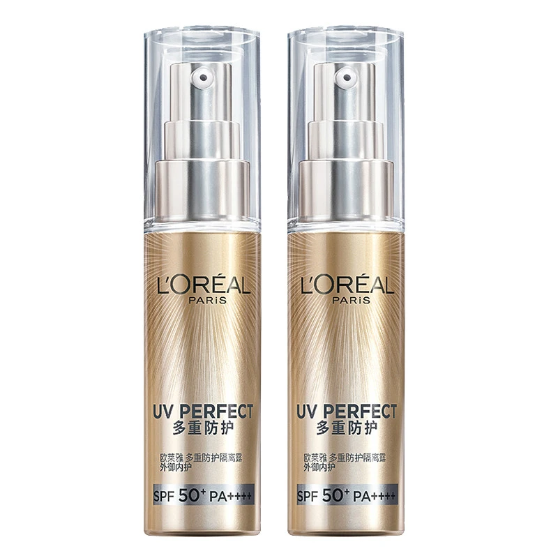 商品L'Oreal Paris|【2件包邮装】LOREAL 欧莱雅 小金管防晒SPF50+PA++++  30ml*2  中文版,价格¥323,第1张图片