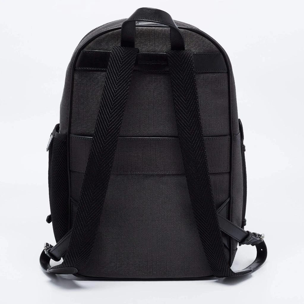 商品[二手商品] Zegna|Ermenegildo Zegna Black/Grey Coated Canvas and Leather Backpack,价格¥3068,第4张图片详细描述