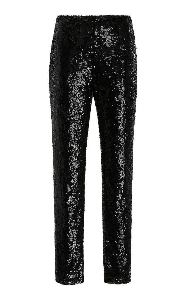 商品Oscar de la Renta|Oscar de la Renta - Women's Sequined Skinny Cropped Pants - Black - Moda Operandi,价格¥22446,第1张图片