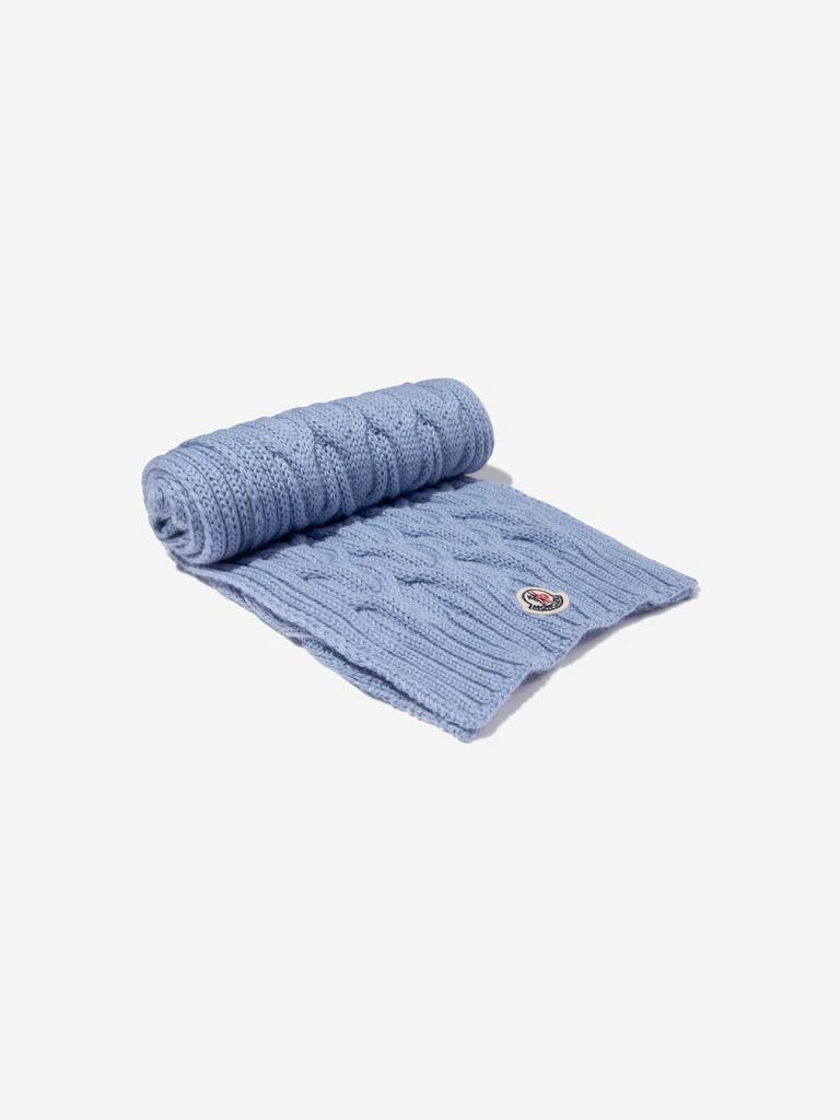 商品Moncler|Moncler Blue Boys Wool Knitted Logo Scarf,价格¥1265,第4张图片详细描述