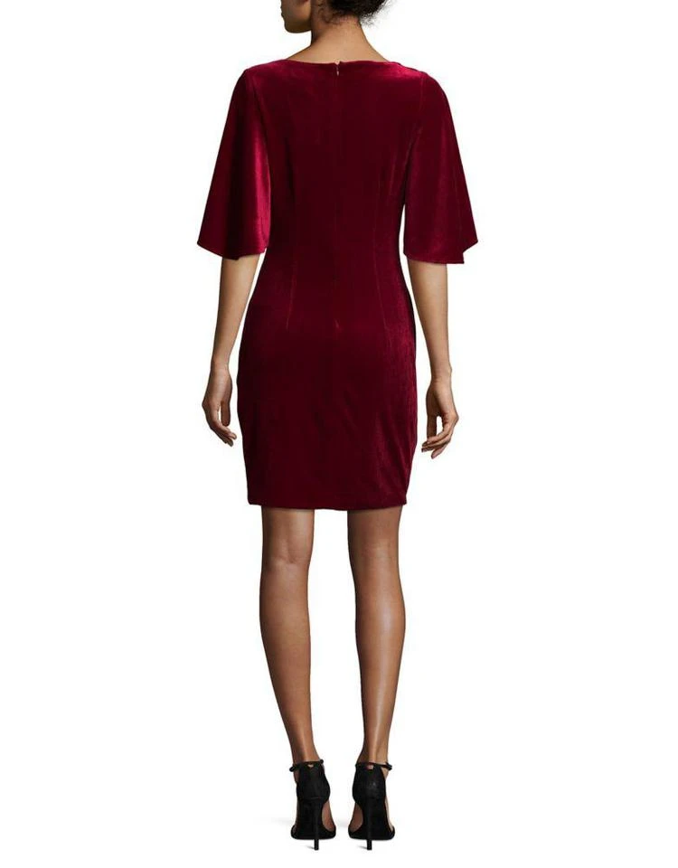 商品Belle Badgley Mischka|Flutter Sleeve Velvet Mini Dress,价格¥1139,第3张图片详细描述