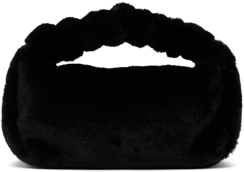 商品Alexander Wang|Black Small Faux-Fur Scrunchie Bag,价格¥1727,第1张图片