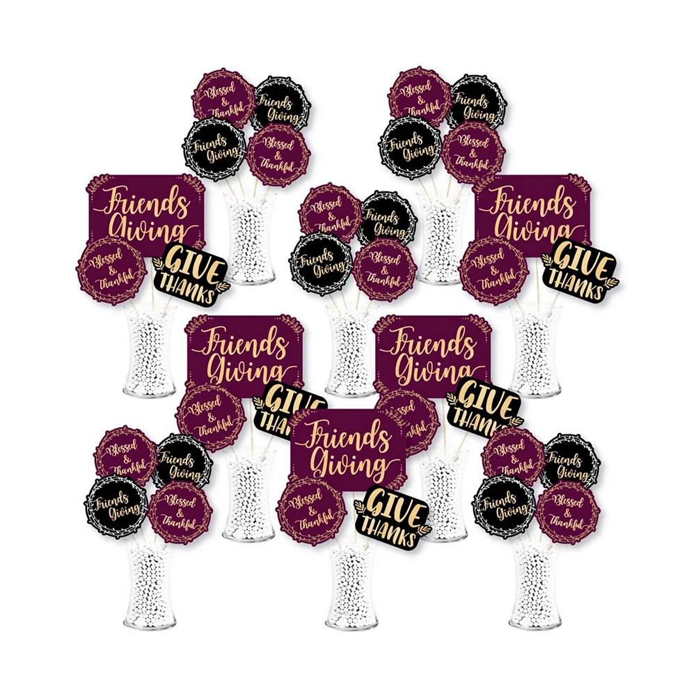 商品Big Dot of Happiness|Elegant Thankful for Friends - Friendsgiving Thanksgiving Party Centerpiece Sticks - Showstopper Table Toppers - 35 Pieces,价格¥225,第1张图片