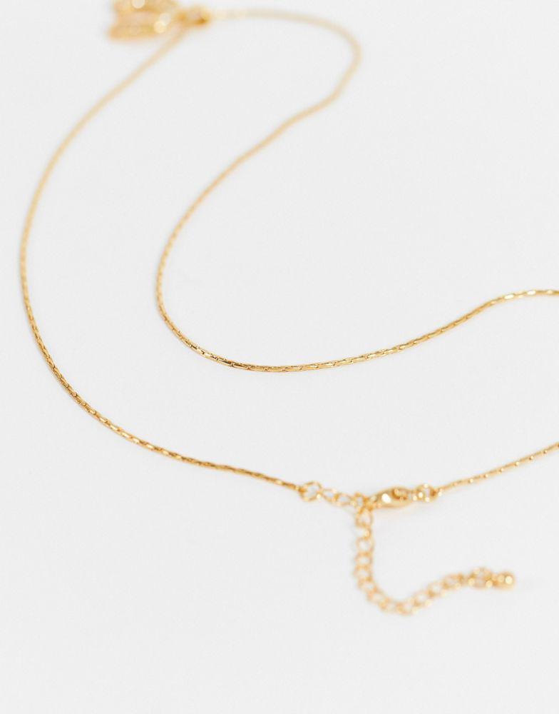 ASOS DESIGN 14k gold plated necklace with horse shoe pendant商品第3张图片规格展示