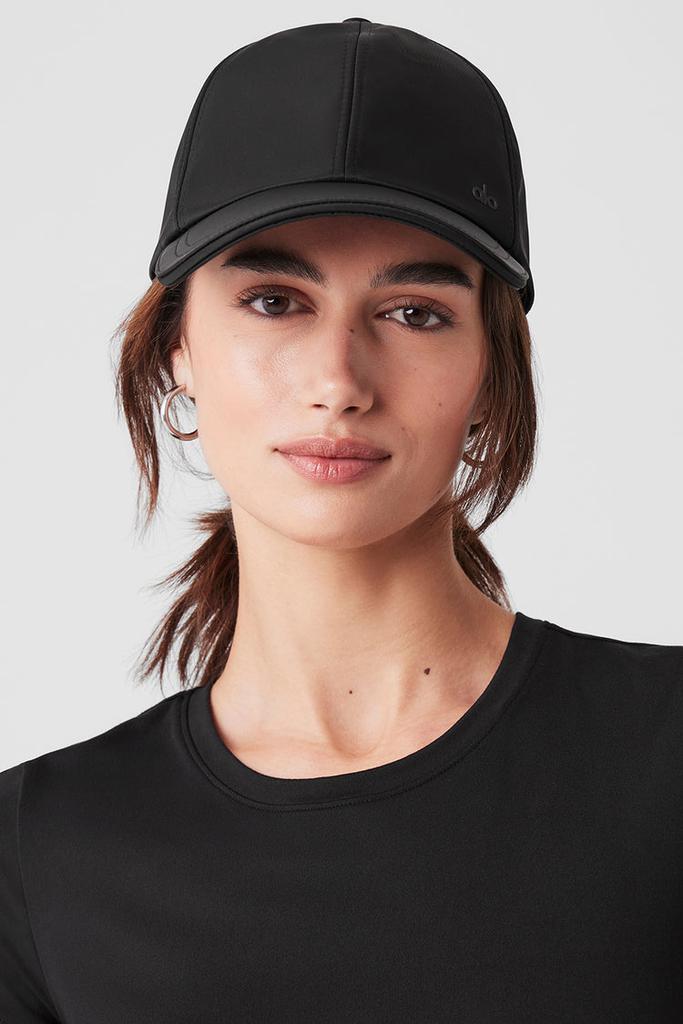 Alo Satin Off-Duty Cap - Black - Hats - Free Shipping - BeyondStyle