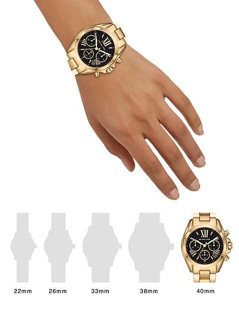 商品Michael Kors|Bradshaw Goldtone Stainless Steel Bracelet Chronograph Watch,价格¥2043,第4张图片详细描述