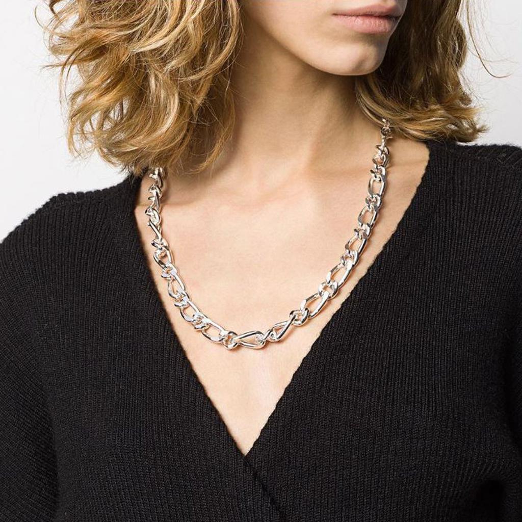 1990s vintage silver figaro chain necklace商品第2张图片规格展示