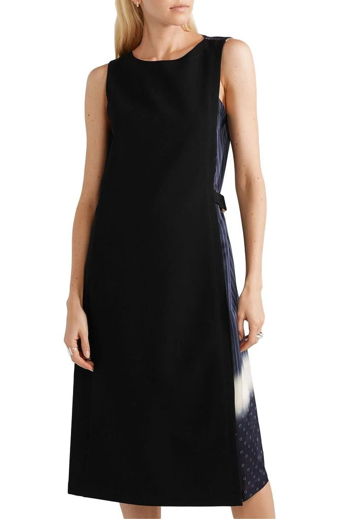 商品Tory Burch|Paneled bonded crepe and printed silk-satin midi dress,价格¥1620,第5张图片详细描述