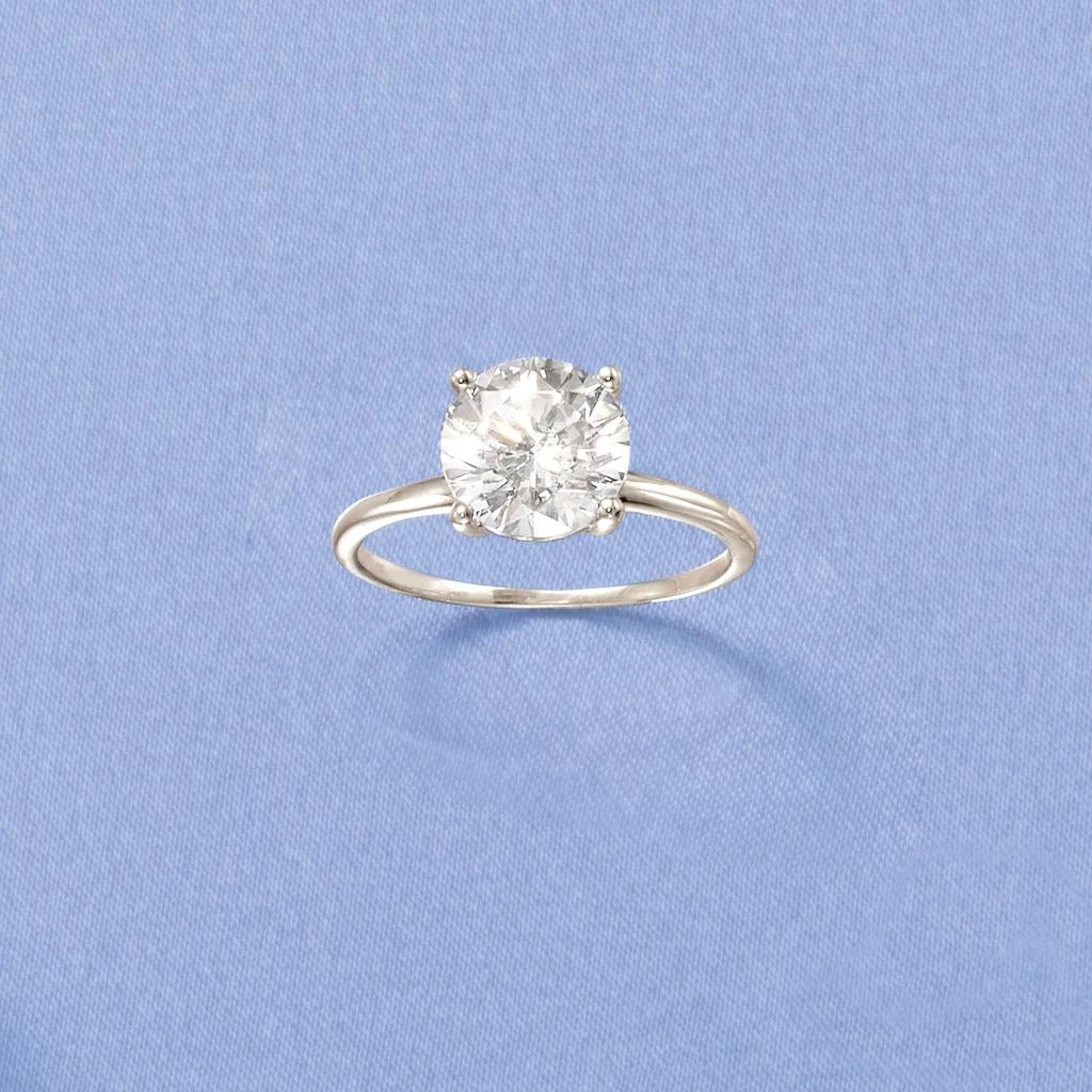 商品Ross-Simons|CZ Solitaire Ring in 14kt White Gold,价格¥5561,第4张图片详细描述