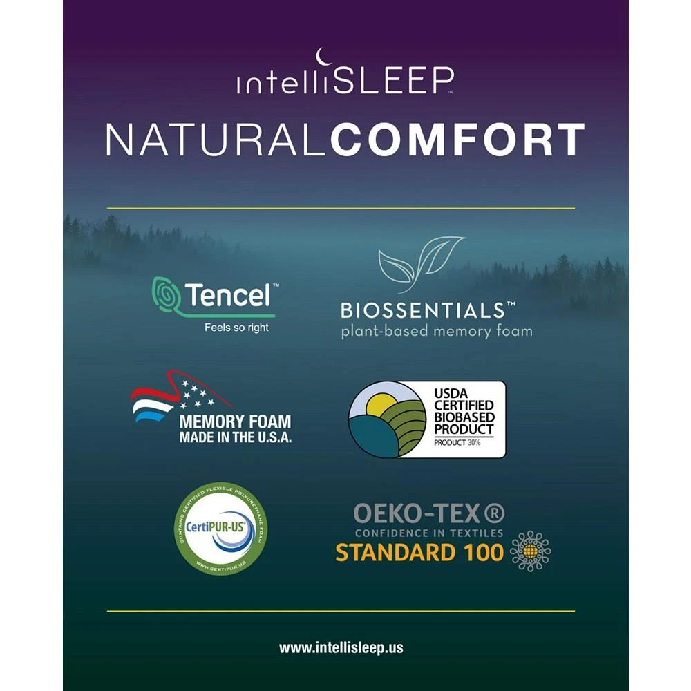 商品IntelliSLEEP|Natural Comfort Contour Memory Foam Pillow, King, Created For Macy's,价格¥686,第2张图片详细描述