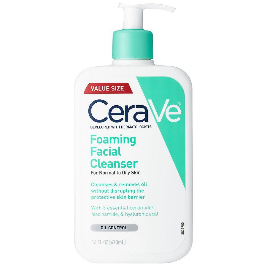 CeraVe Fragrance-Free Face Cleanser, Foaming Face Wash with Hyaluronic Acid 8