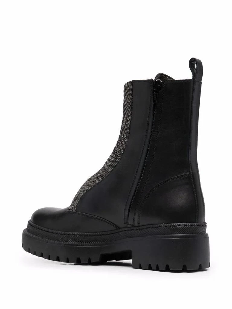 商品Brunello Cucinelli|Brunello cucinelli women's black leather ankle boots,价格¥10060,第3张图片详细描述