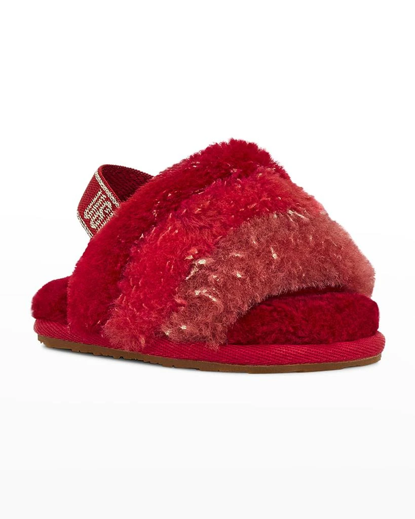 商品UGG|Girl's Fluff Yeah Metallic Sparkle Quilted Slippers, Baby/Kids,价格¥464,第2张图片详细描述