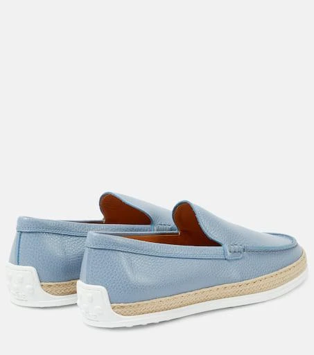商品Tod's|酒椰叶纤维边饰皮革乐福鞋,价格¥4275,第3张图片详细描述