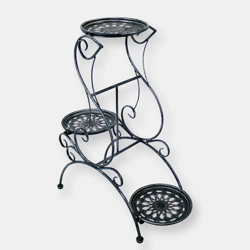 商品Sunnydaze Decor|3-Tier Plant Stand Indoor Outdoor Metal Flower Pot Holder Garden Display,价格¥415,第1张图片