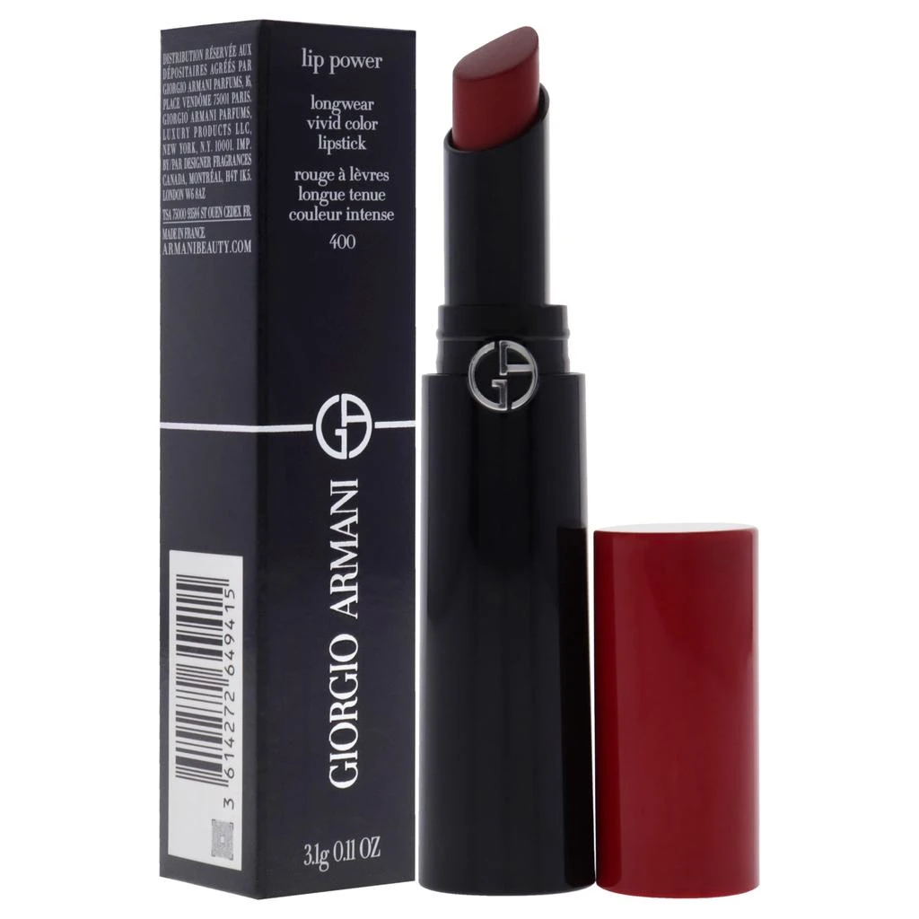 商品Giorgio Armani|Lip Power Longwear Vivid Color Lipstick - 400 Four Hundred by Giorgio Armani for Women - 0.11 oz Lipstick,价格¥329,第2张图片详细描述