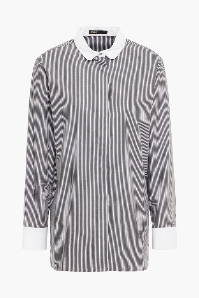 商品Maje|Carline striped cotton-poplin shirt,价格¥504,第3张图片详细描述